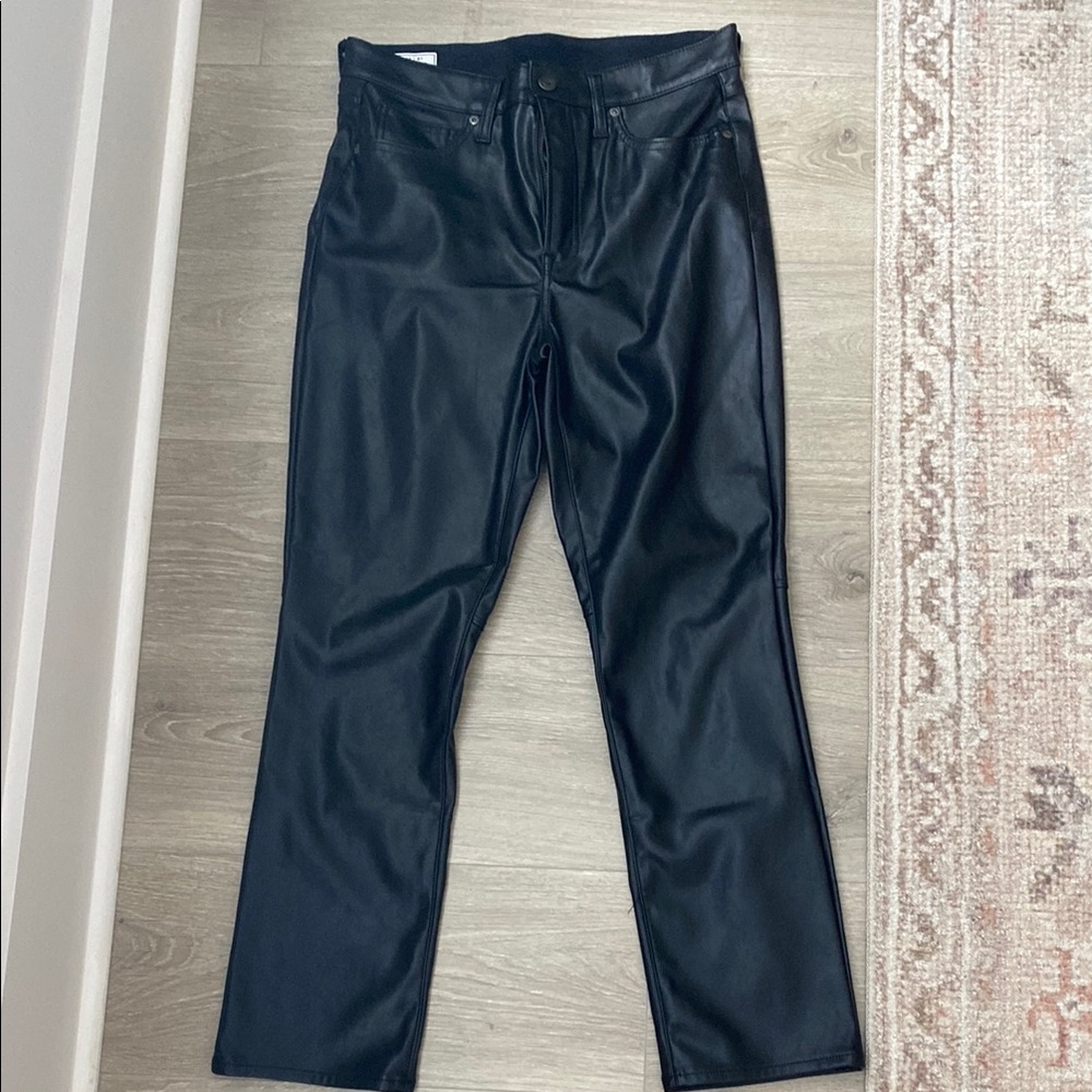 GAP Vintage Slim High Rise Pleather Pants - Black